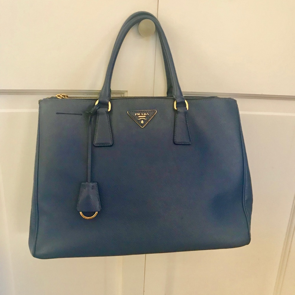 Authentic Prada Saffiano Lux Blue leather bag